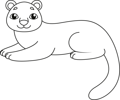 Cute Panther Coloring Page